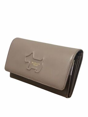 Radley London Scottie Taupe Gray Long Snap Fold Over Wallet - NWOT